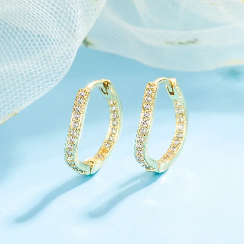 Pendiente con pasador de diamante de Color dorado de 14K, Aros finos para Mujer, Oreja, mariposa, piedra preciosa de Bizuteria Irregular, pendientes de boda de oro de 14K para niñas