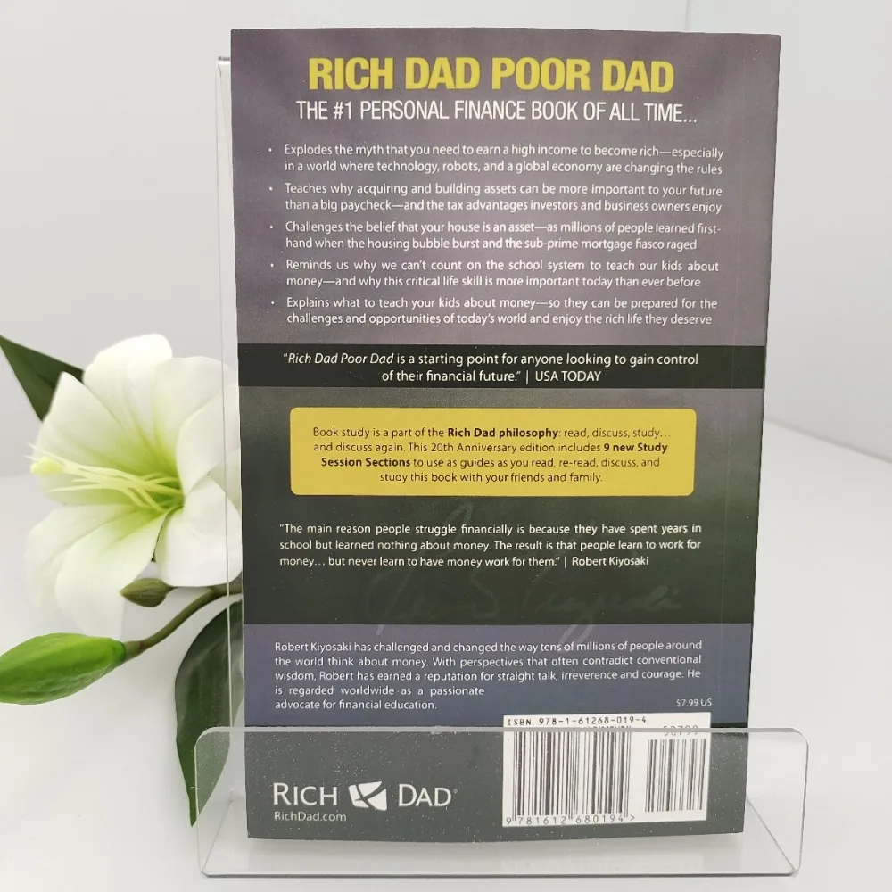 Rich Dad Poor Dad Robert Kiyosaki Finance Beginners English 20th Anniversary Edition Money Mindset Guide Free Shipping