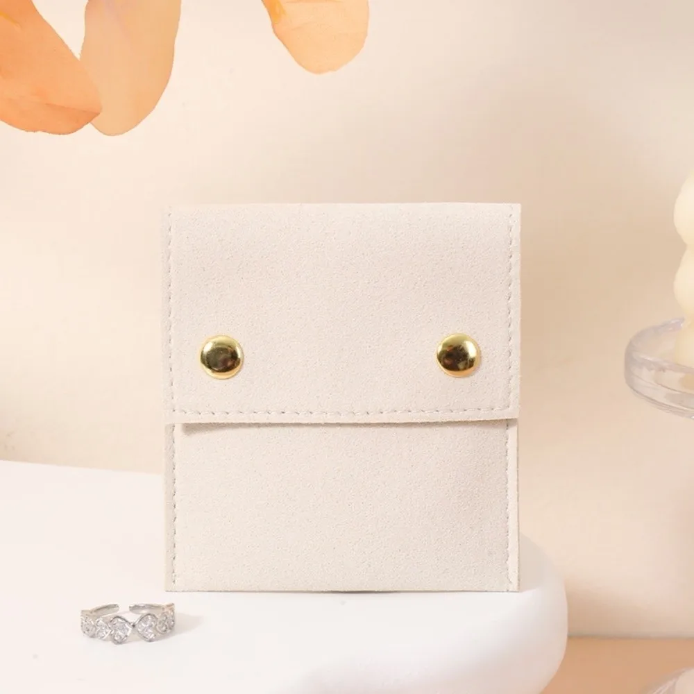 Microfiber Velvet Mini Jewelry Display Bag Foldable Container Necklace Ring Packing Bag Solid Color Storage Case