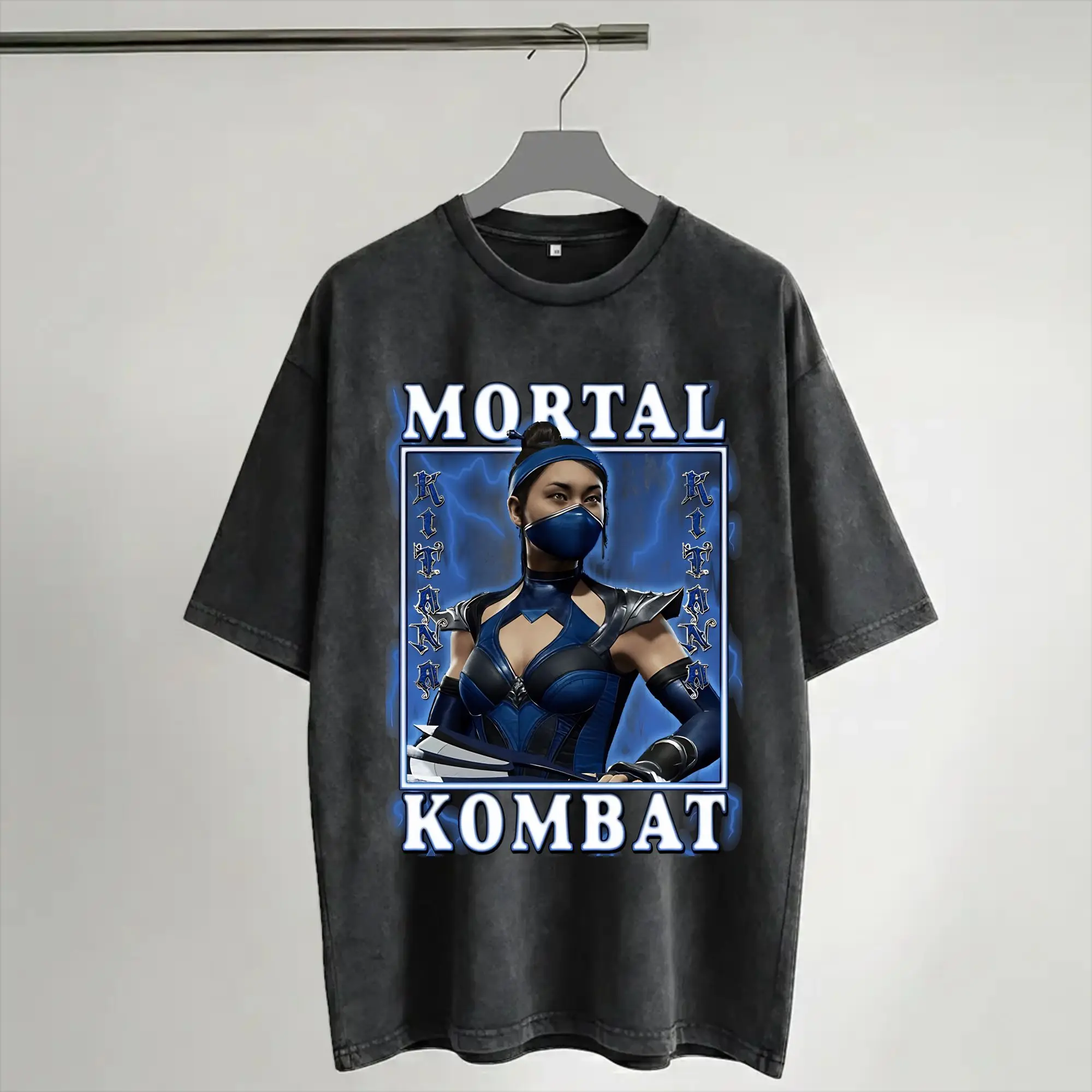 Harajuku Washed Shirt Kitana You Will Learn Respect Mortals Kombats Merch Cool T Shirt Oversize  Streetwear Short Sleeve