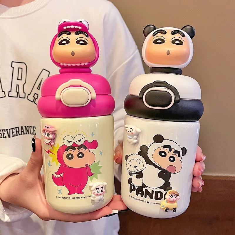 

Crayon Shin-chan Thermos Mug Student School Travel Tumblers Stainless Steel Straw Cups 500ml Large Capacity Children's Gifts