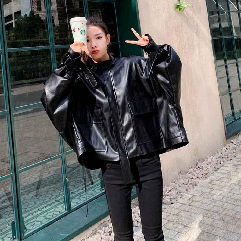 2025 Leather Jacket Women Autumn New Style Biker Jacket Female