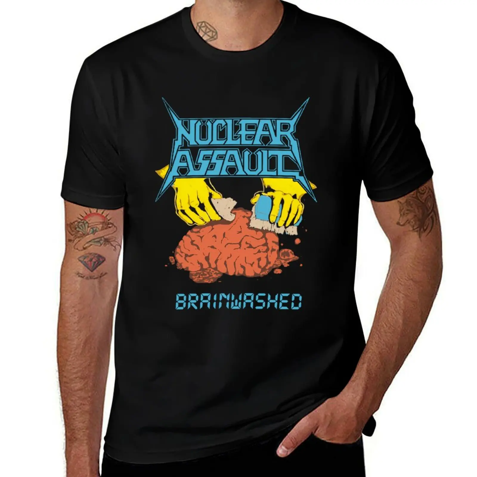 Funny Men Nuclear Assault Brainwashed T-Shirt t shirts for man cotton soft T-Shirt