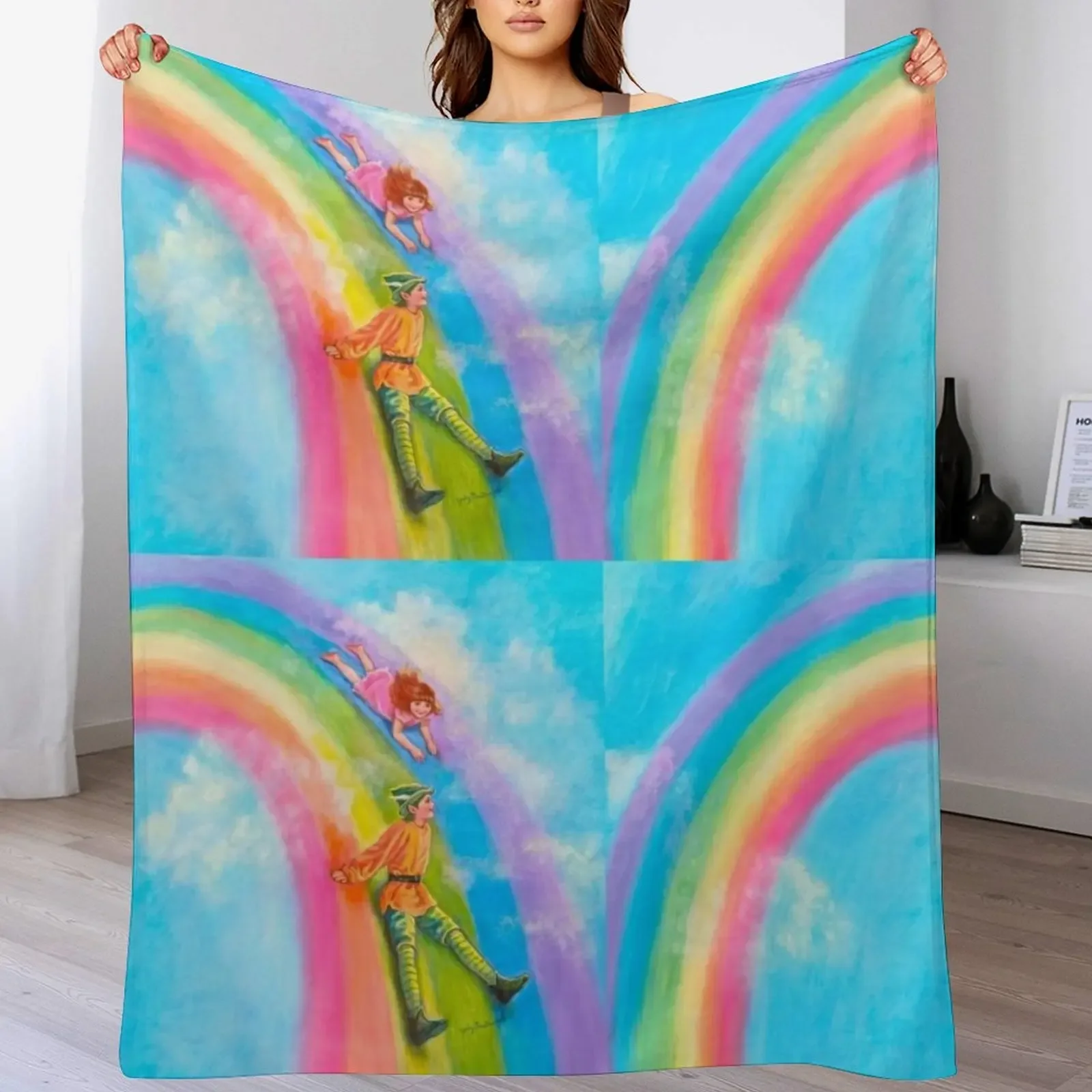 

SLIDING DOWN THE RAINBOW Throw Blanket manga Luxury Throw Cute Plaid For Decorative Sofa Blankets