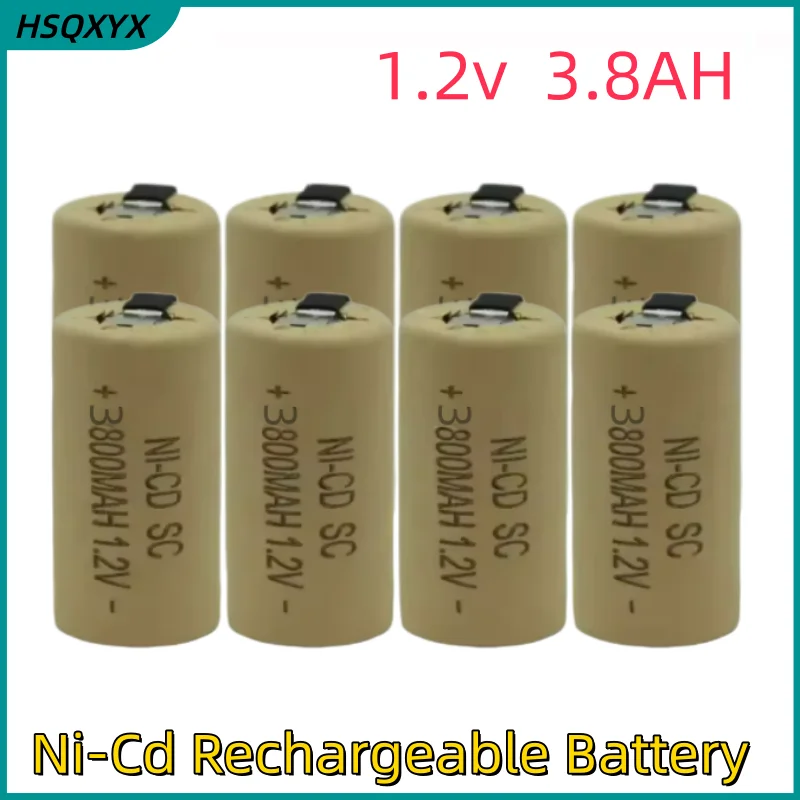 1.2V 3800mAh Sub C Ni-CD Rechargeable Battery SubC Flat Top Battery for Power Tool Repair