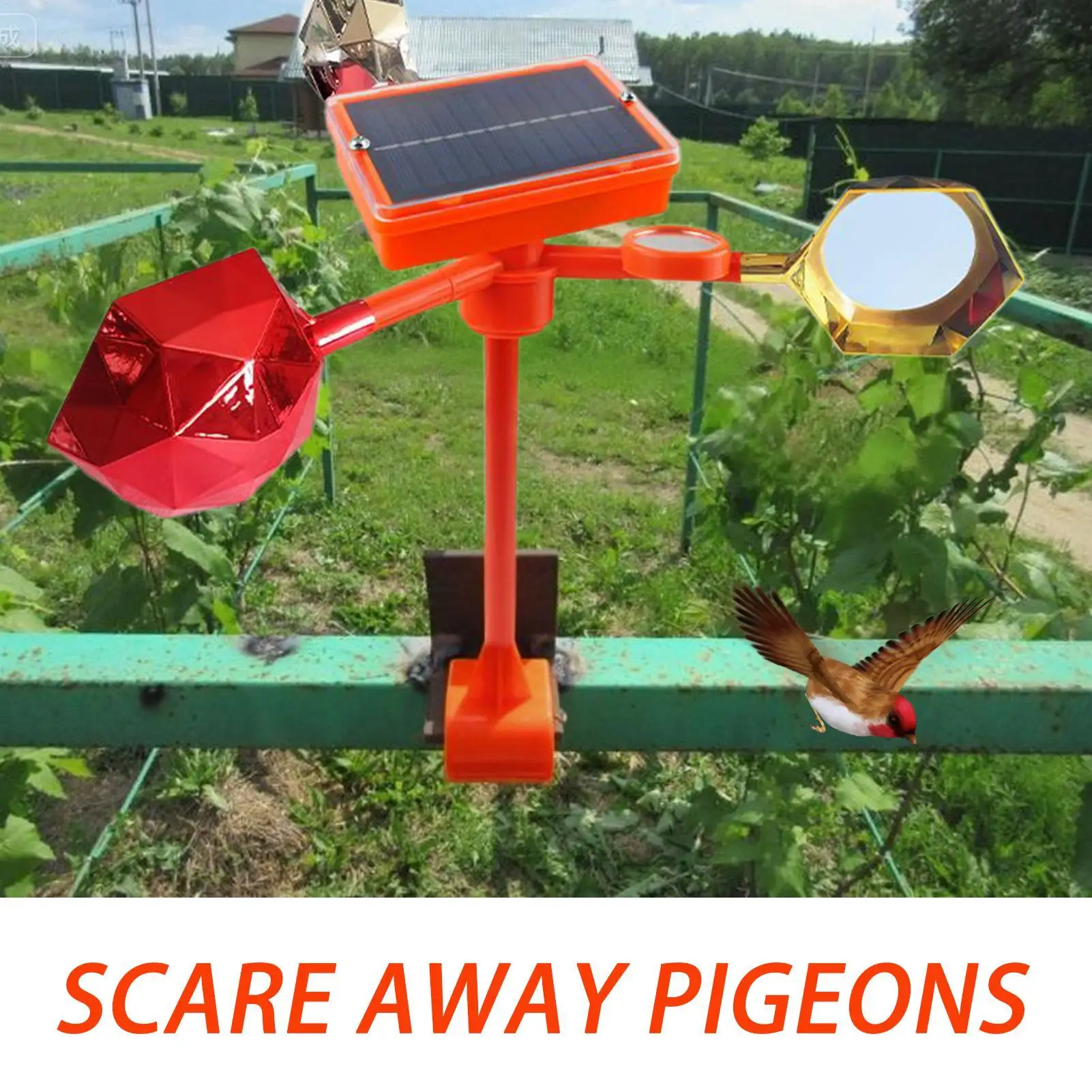 Bird Scare Reflective Device Reflectors To Scare Birds Away With Adjustable Sound Alarm Solar Powered Outdoor Pigeon Woodpecker