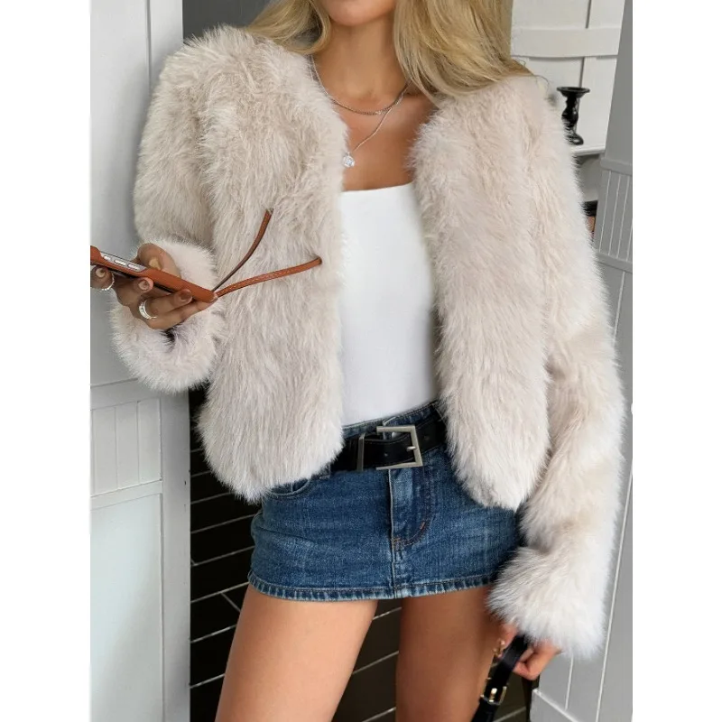 Manteaux polyvalents en fourrure chaude pour femmes, élégants et à la mode, automne et hiver