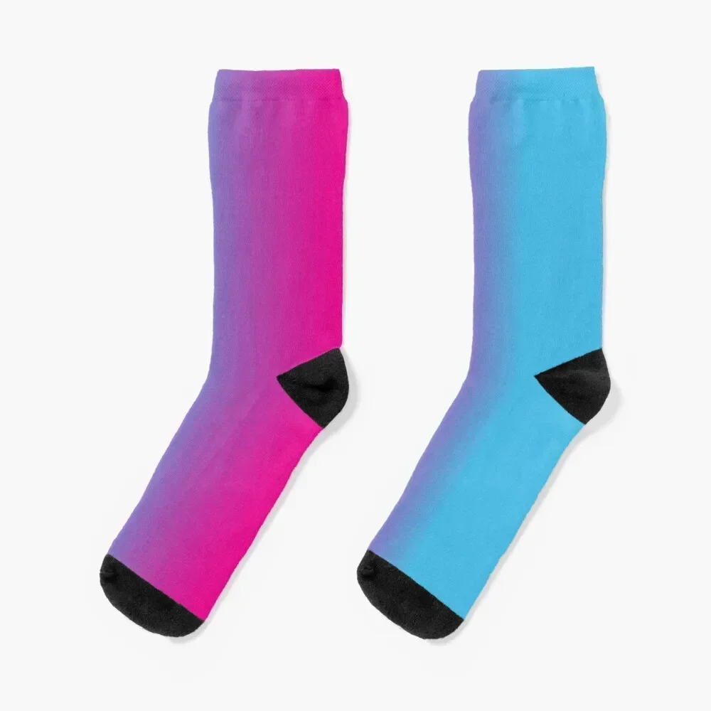 

80s Miami Neon Pink & Blue Gradient Socks Lots cotton funny sock designer brand Socks Girl Men's