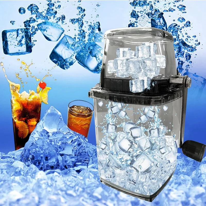Household Manual Ice Crusher Transparent Multi-Purpose Hand Shaved Ice Machine, Shaved Ice Machine