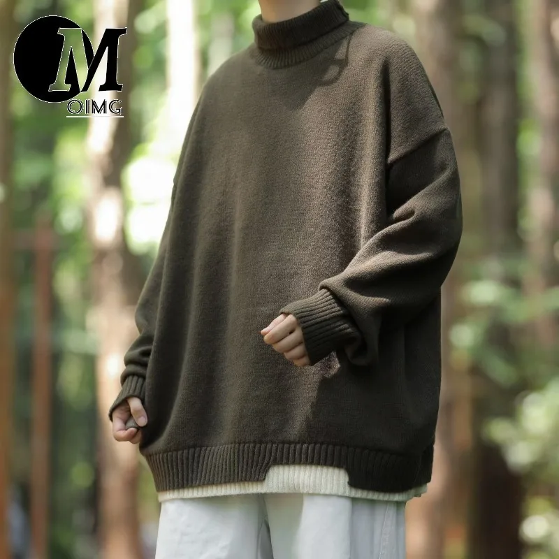 [oimg] High Neck For Men In Autumn Winter, Loose And Lazy Style, Base Coat, High-end Feeling, Inner Knit Sweater