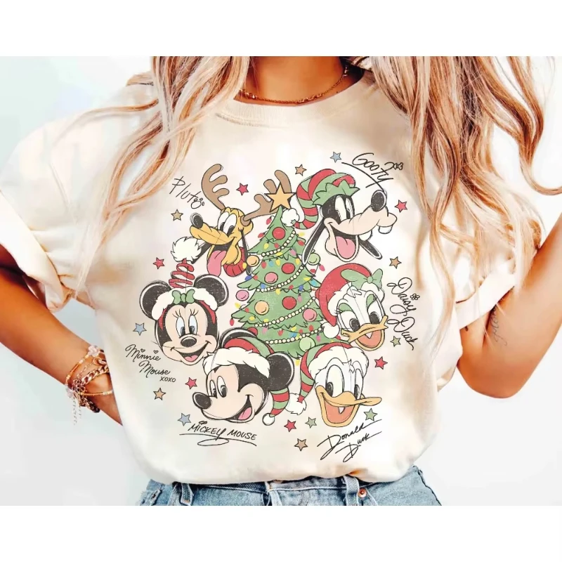 

Disney Mickey and Friends Christmas Tree Shirt Mickey's Merry Christmas Party Men Women T-shirt, Unisex Cotton Top