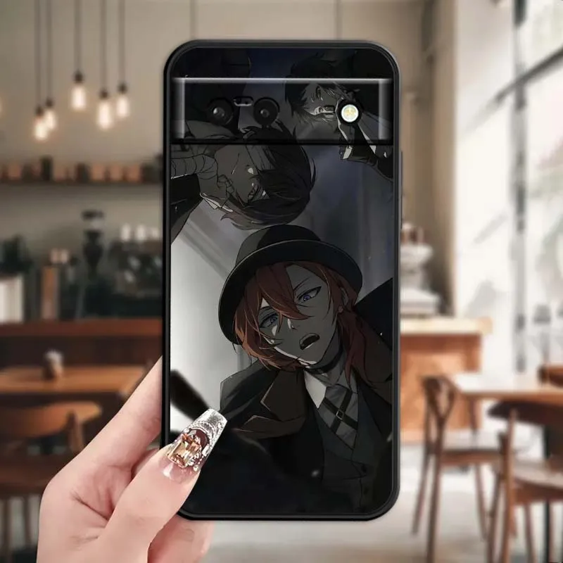 Coole Bungo Stray Dogs Anime für Google Pixel 9a 9 8A 8 7 7A 6 6A Pro XL 2024 5G Schwarz Weiche TPU Silikon Abdeckung Telefon Fall