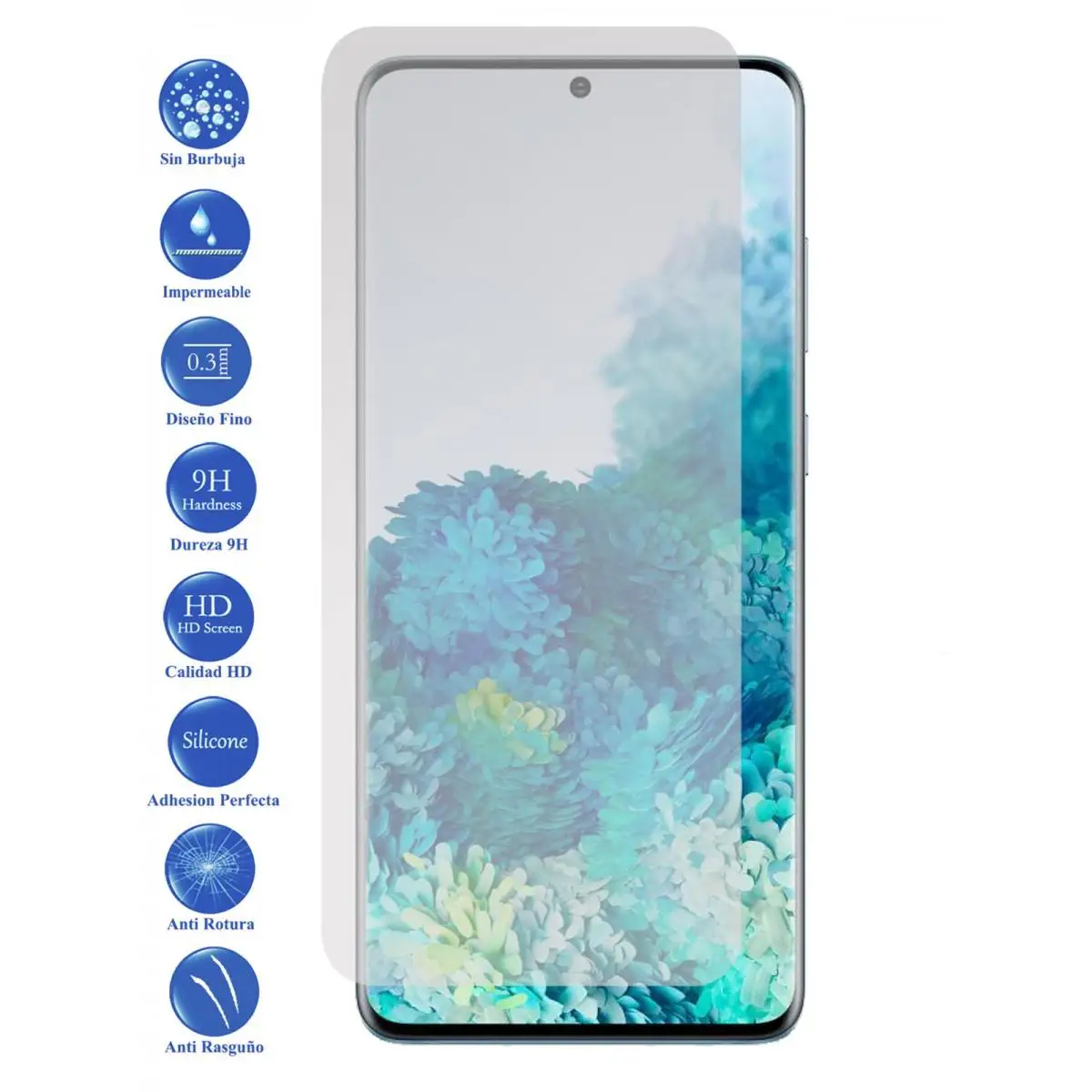 Galaxy S20 Plus full tempered glass Protector choose Color