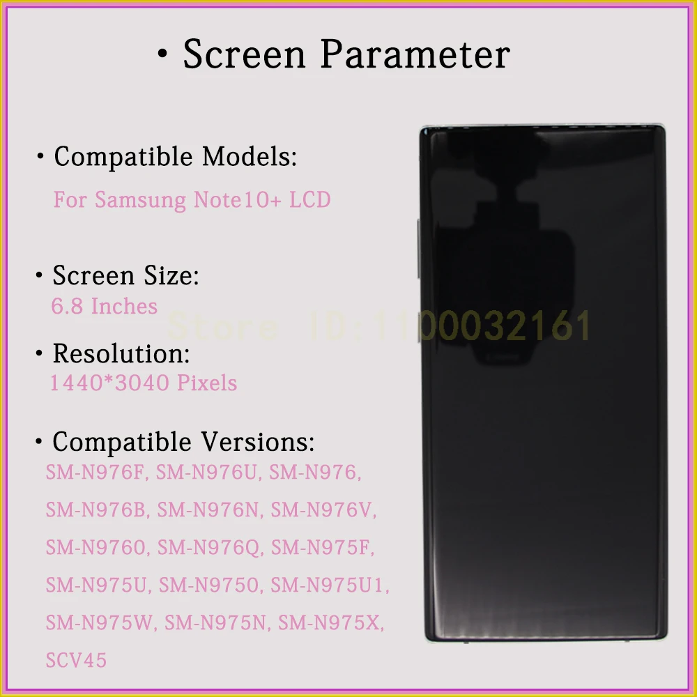 100% New OLED Display For Samsung Galaxy Note 10+ 5G Screen