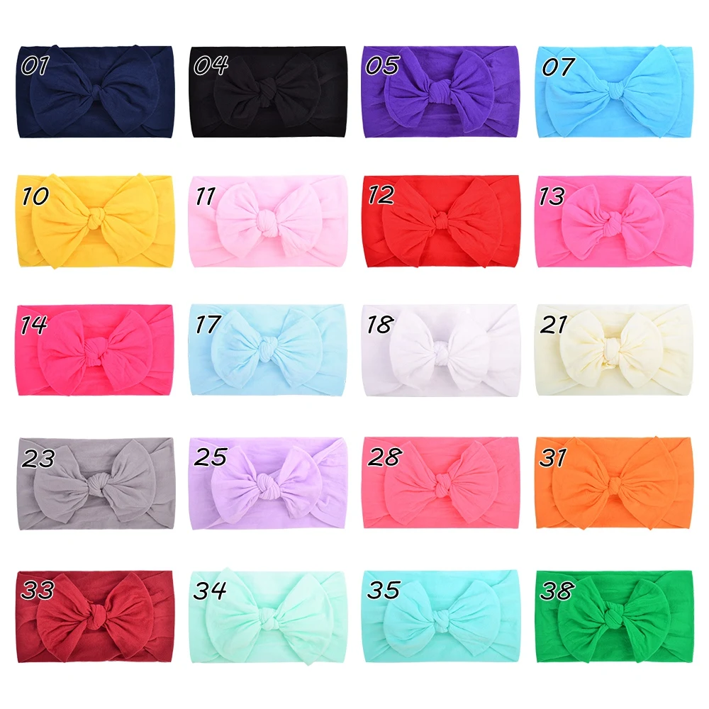 10/20 Stück weiches Strick-Bogen-Stirnband-Set für Babys, süßes Säuglings-Kleinkind, elastische Nylon-Kopfwickel, Bänder, Kopfbedeckung, Haar-Accessoires – Detail 2