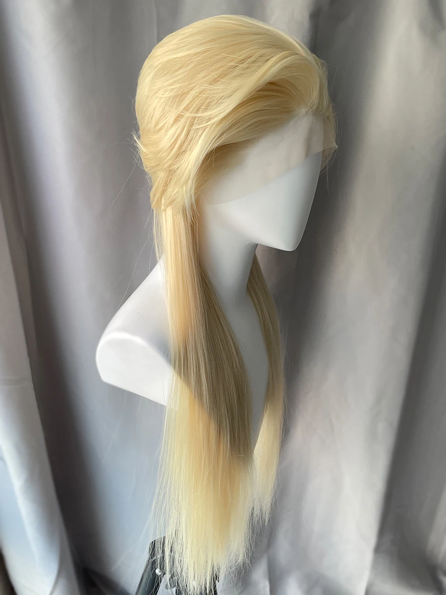 طويل البوري تأثيري الباروكات للنساء 13X4 الاصطناعية الدانتيل الجبهة الباروكات هالوين 613 شقراء اللون نصف اليد تعادل غلويليس شعر مستعار الطبيعي