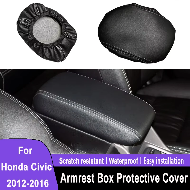 

Front Center Armrest Box Leather Cover for Honda 9th Gen Civic 2012-2016 - Protective Car Interior Modification Accessories 2015