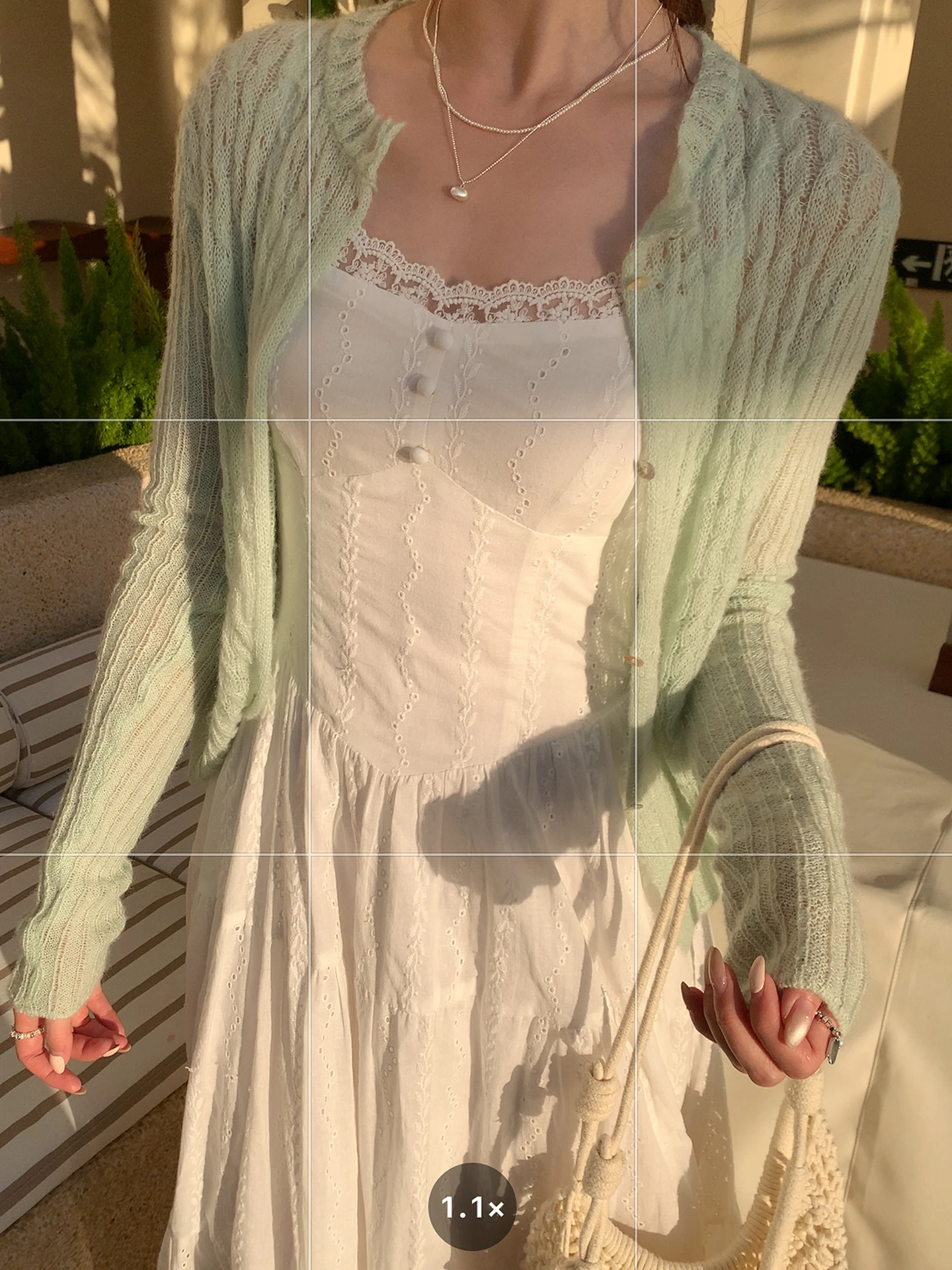 

Элегантный корейский вязаный кардиган без застежек для лета, цвет белый мусс, простой повседневный стиль для женщин