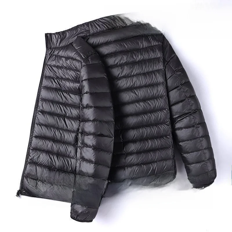 

Men's Lightweight ort down Cotton Jaet Autumn Winter 2025 New Sle Ultra-Thin Stand Collar Hooded Large Size Cotton Coat
