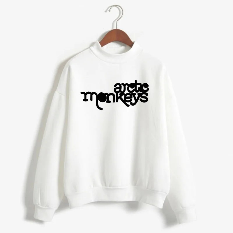 ARCTIC MONKEYS Print Woman Sweatshirt Sweet Korean O-neck Knitted Pullover Thick Autumn Winter Candy Color Loose Girl Clothes