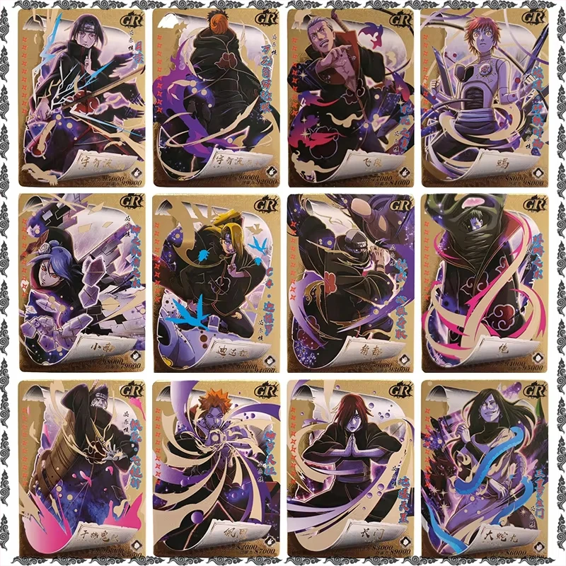 Anime NARUTO Rare GR Game Itachi Konan Deidara Pain Sasuke Nagato Tsunade Namikaze Minato Collectible Cards Birthday Toy Gift