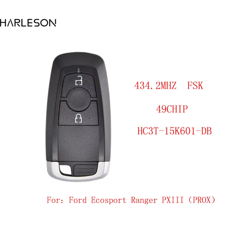 

OEM HC3T-15K601-DB 2 Buttons Smart Keyless Entry Car Key 433MHz For 2017 2018 2019 2020 Ford Ecosport Ranger Raptor PXIII PROX