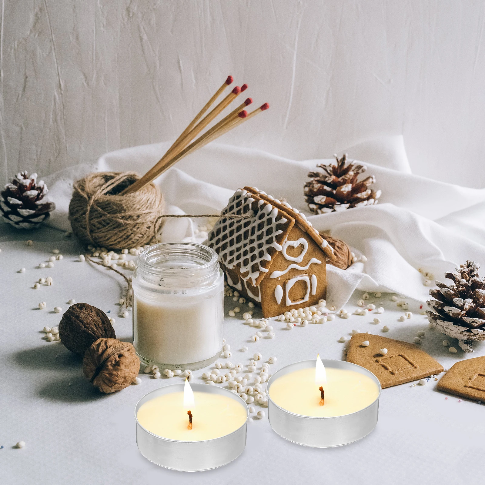 

200Pcs Aluminum Tea Light Containers Round Shape High Temperature Bearing DIY Scented Making Accessories