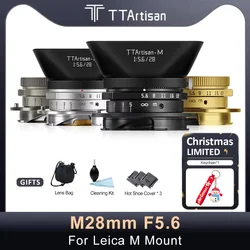 TTArtisan M28mm F5.6 Full Frame Manual Fixed Focus Portrait Lens for Leica M Mount Camera M2 M3 M5 M6 M9 M240 MP ME