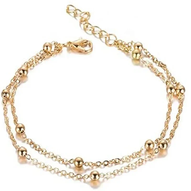 New Summer Beach Anklets on Foot Simple Ankle Layering Pendant Anklet Beaded Foot Jewelry Ankle Bracelets for Women Leg Chain image 2