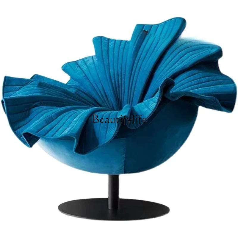 

Italian light luxury furniture petal flower chair shape rotating leisure chair modern personalized single chair