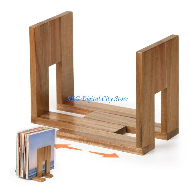 U75B Adjustable L Book End Wooden Document Organiser Space Saving Desktop Bookshelf For Notebook Journal Magazine Album