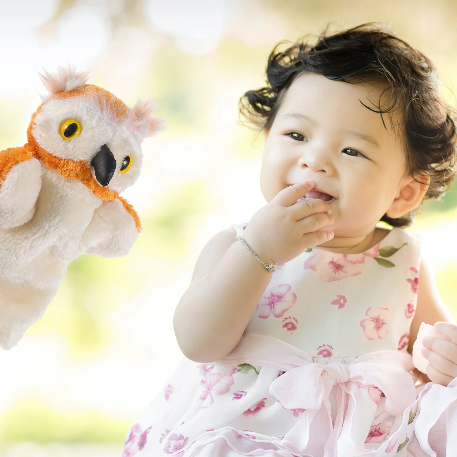 Marioneta de mano de búho, juguetes para niños, dibujos animados interactivos para padres e hijos, peluche creativo emulado