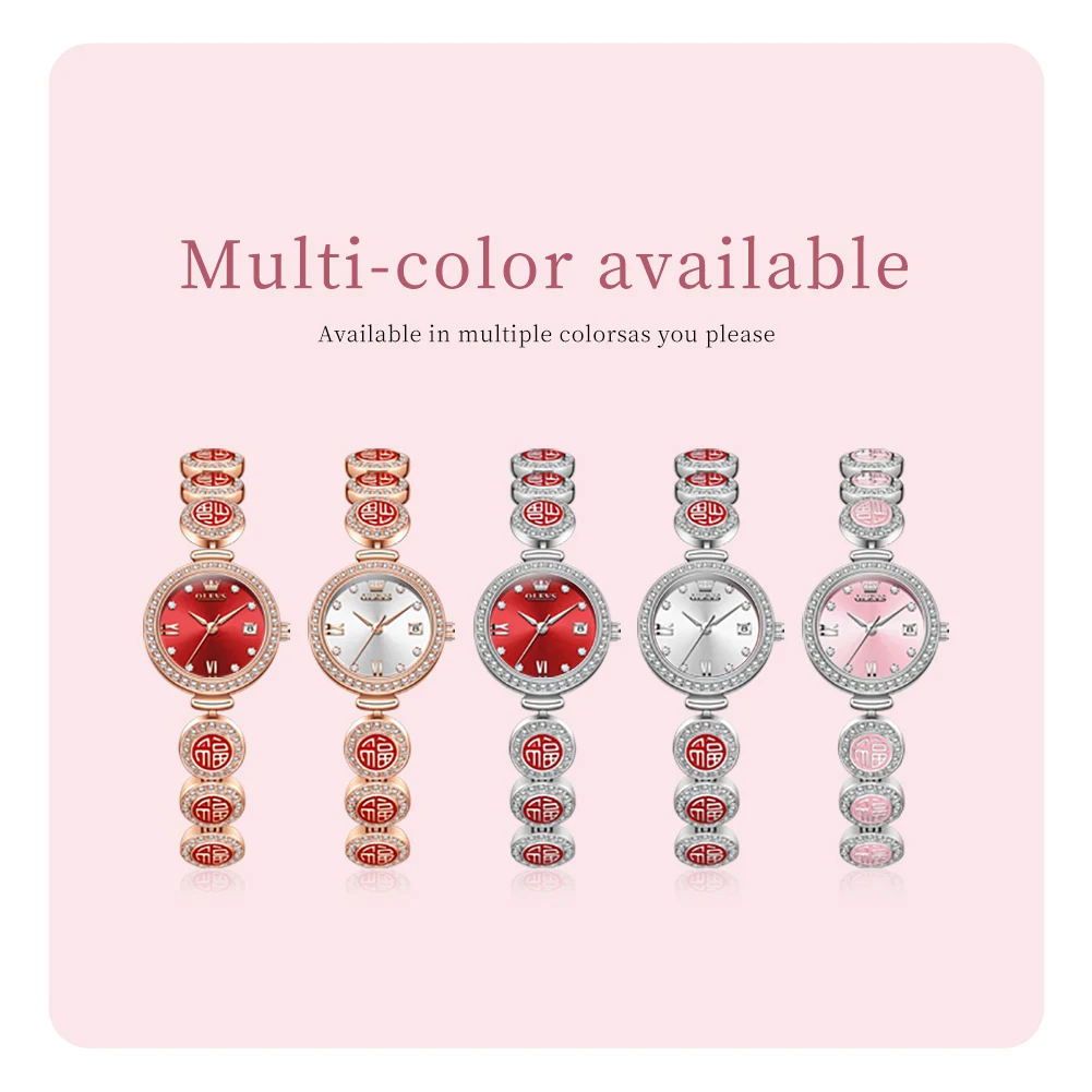 OLEVS 여성 패션 스퀘어 시계 핑크 합금 스트랩 2025 럭셔리 숙녀 석영 손목 시계 품질 여성 라인 석 시계