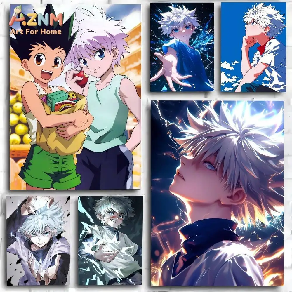 AZNM Hunter X Hunter Anime Diamond Poster Gon Freecss Killua Zoldyck Wall Art Print Home Bedroom Decor Painting Gift
