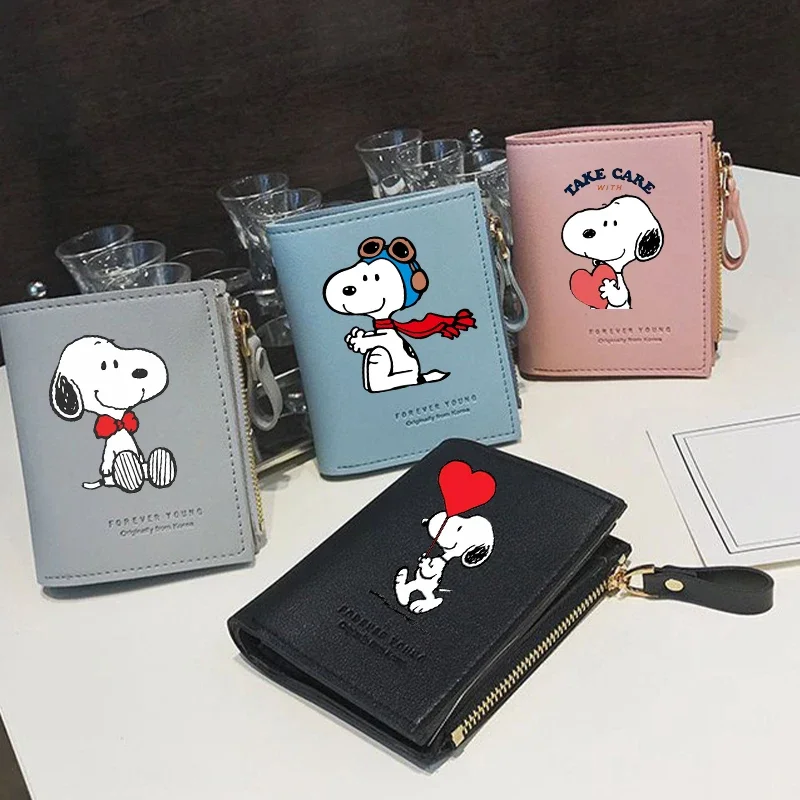 Portefeuille haut de gamme Snoopyed pour femmes, mode anime, sac à monnaie simple, portable, hip hop, porte-cartes de crédit, cadeaux pour petite amie