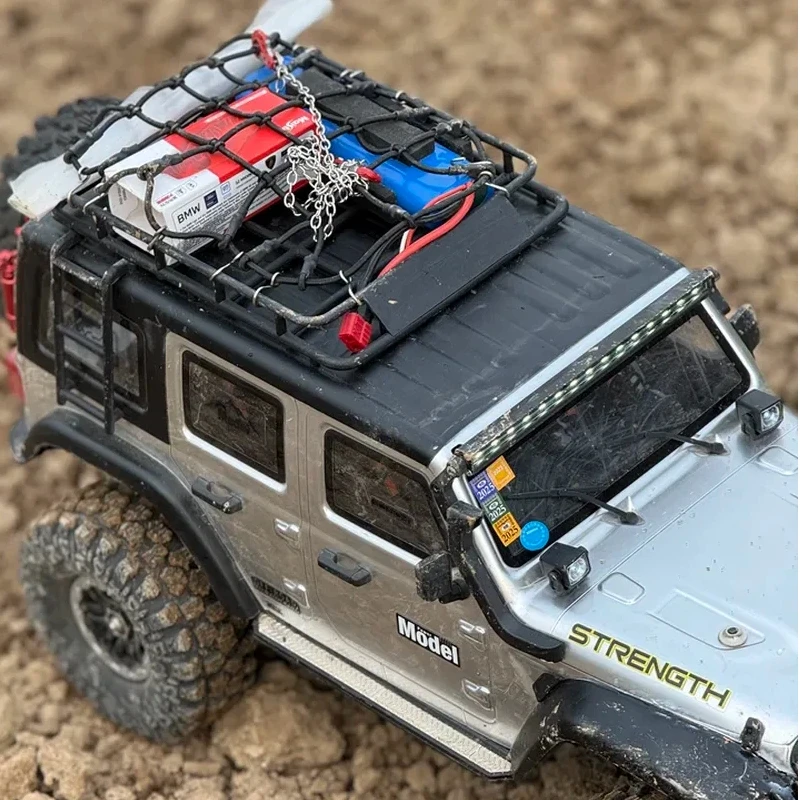 Elastic Roof Cargo Net With Hooks For 1 10 Scale Rc Rock Crawler  Axial Scx10 Rc Car Roof Rack Decoration Accessories