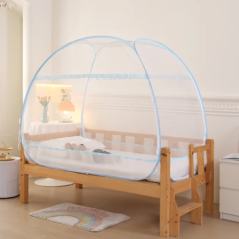 No Installation Baby Bed Mosquito Net Large Space Three Door Children's Mosquito Net Full Bottom Anti-fall Baby Mosquito Net