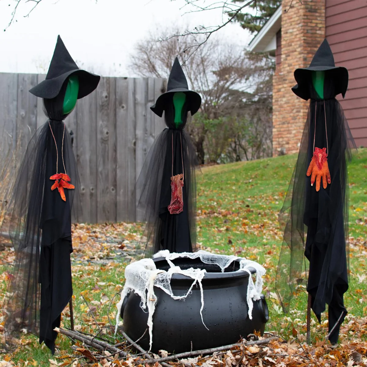 

3pcs Simulation Broken Hand Hanging For Halloween Horror Decoration Organ Hanging Haunted House Scene Decor Party Scary Props