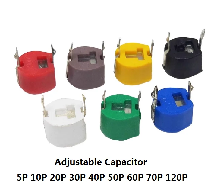 10PCS Adjustable Capacitor 5PF 10PF 20PF 30PF 40PF 50PF 60PF 70PF 120P/PF JML06-1-120P Trimmer Variable Capacitance 6mm 20P/30/P