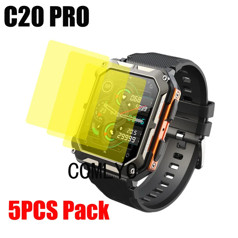 5PCS For C20 Pro Screen Protector Smart Watch Film Cover HD TPU Films