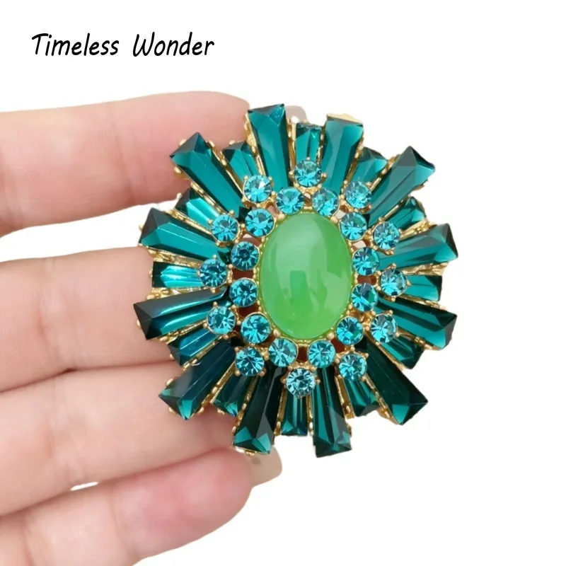 

Timeless Wonder Fancy Zircon Geo Glass Floral Brooch Pins for Women Designer Jewelry Runway Rare Luxury Gift Cute Top 2383