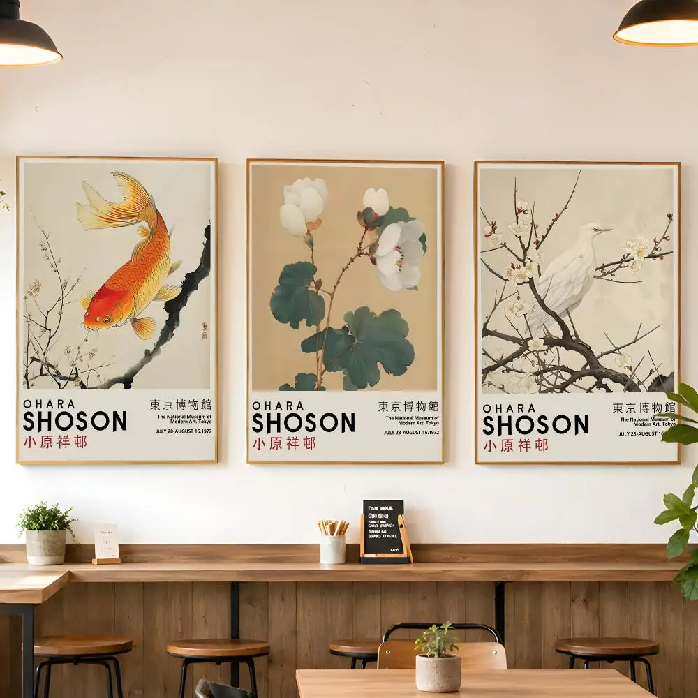 H-Hokusai Ohara Koson Japanese Art Anime Poster Matte Wall Peel And Stick Decor Bedroom Living Room Office Dorm Home