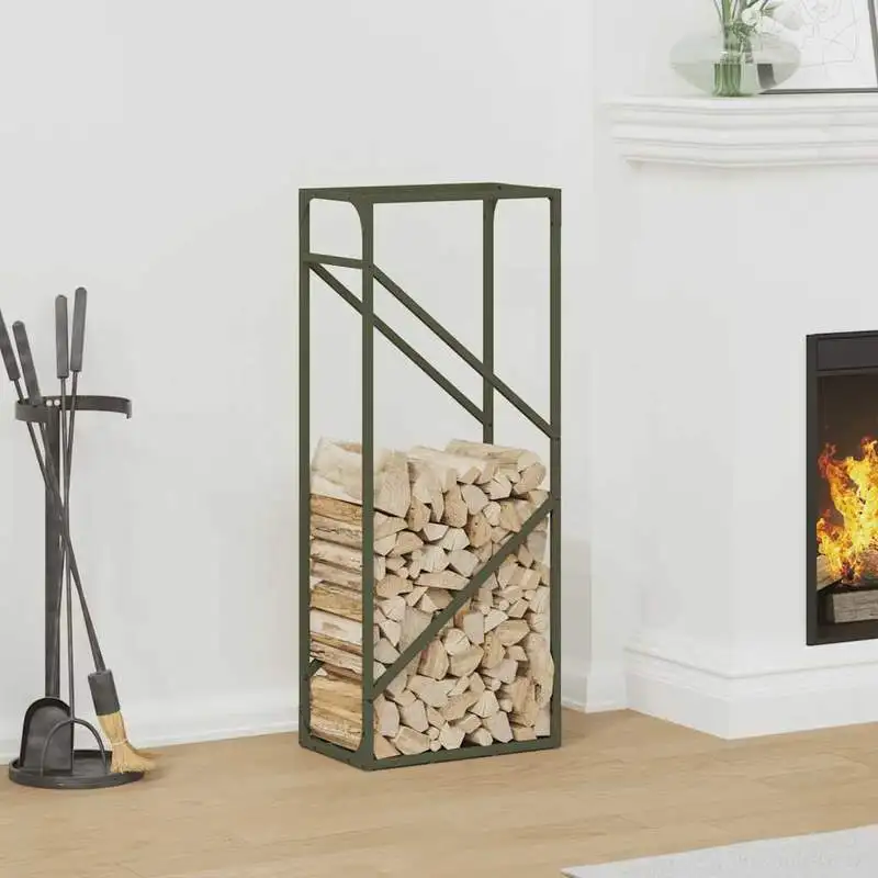 Étagère à bois vert 40x25x100cm + Acier laminé à froid robuste