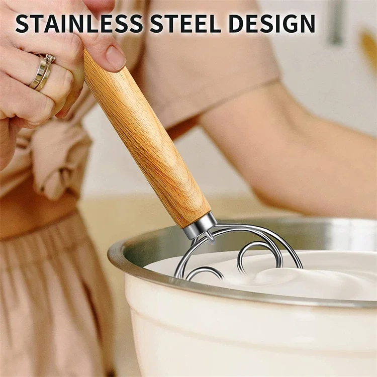 Danish Egg Beater Baking Accessories and Tools Hand Mixer For Kitchen Dutch Bread Dough Pastry Pastry Bakeware Dining Bar Home
