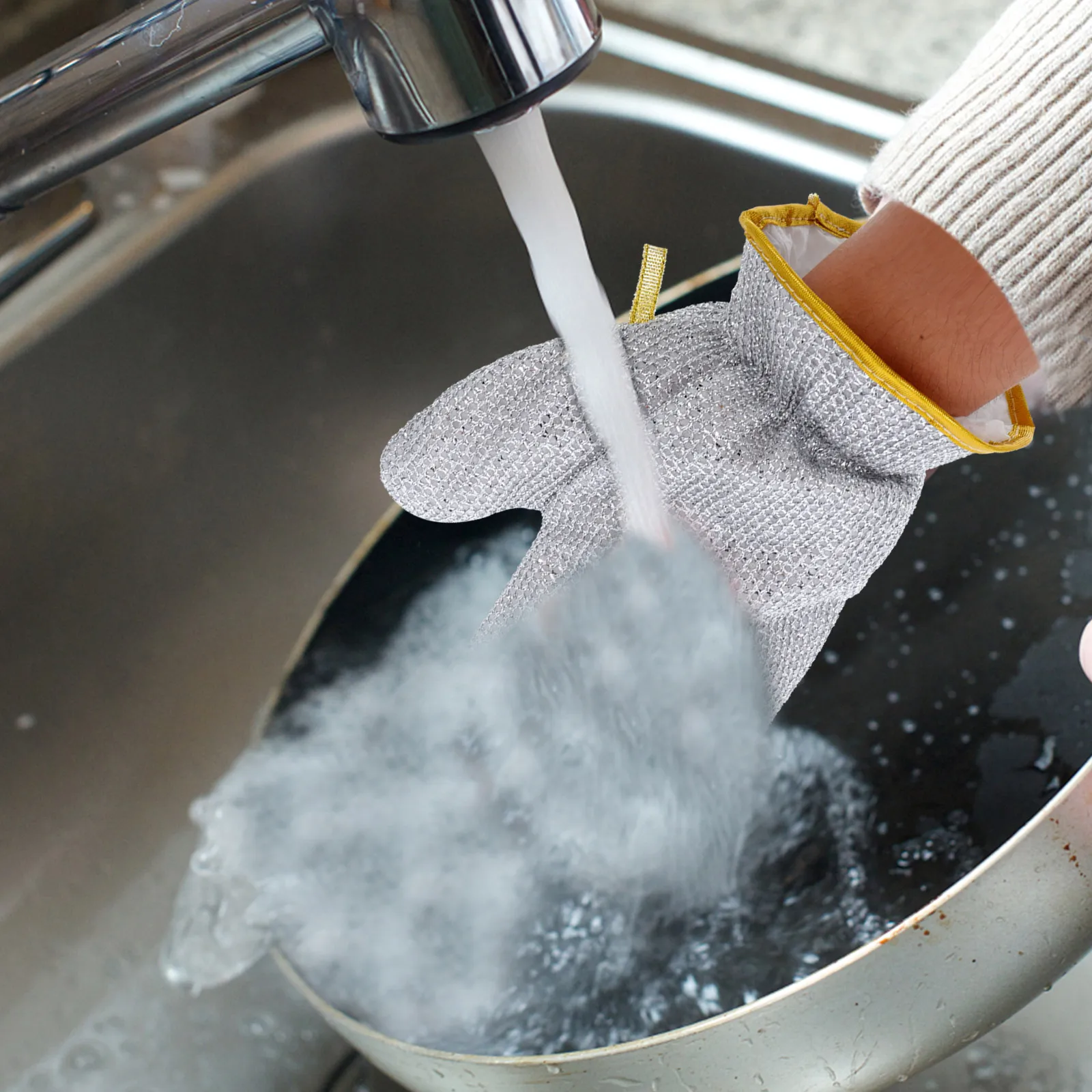 

2Pcs White Dishwashing Gloves Lightweight Comfortable PVC Kitchen Cleaning Waterproof NonSlip Useful Accessories Reusable Soft