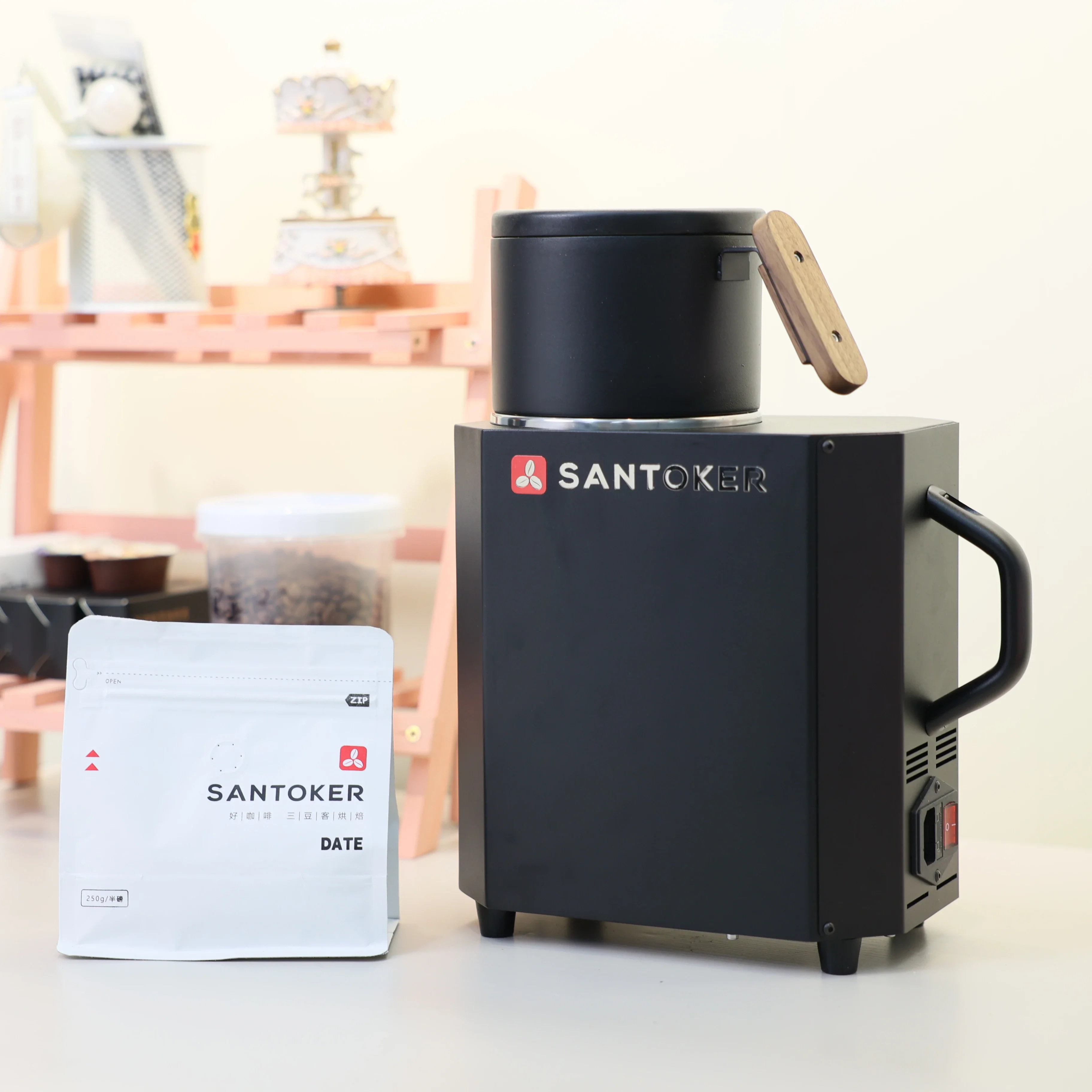 

SANTOKER Cube10 100g hot air coffee roaster Household coffee roaster Bluetooth control coffee roaster