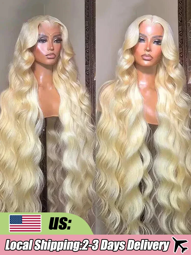 Poker Face 30 40 inches Body Wave 613 Honey Blonde HD Transparent Lace Front Human Hair Wigs 13x6 Lace Frontal Wig Glueless Wig