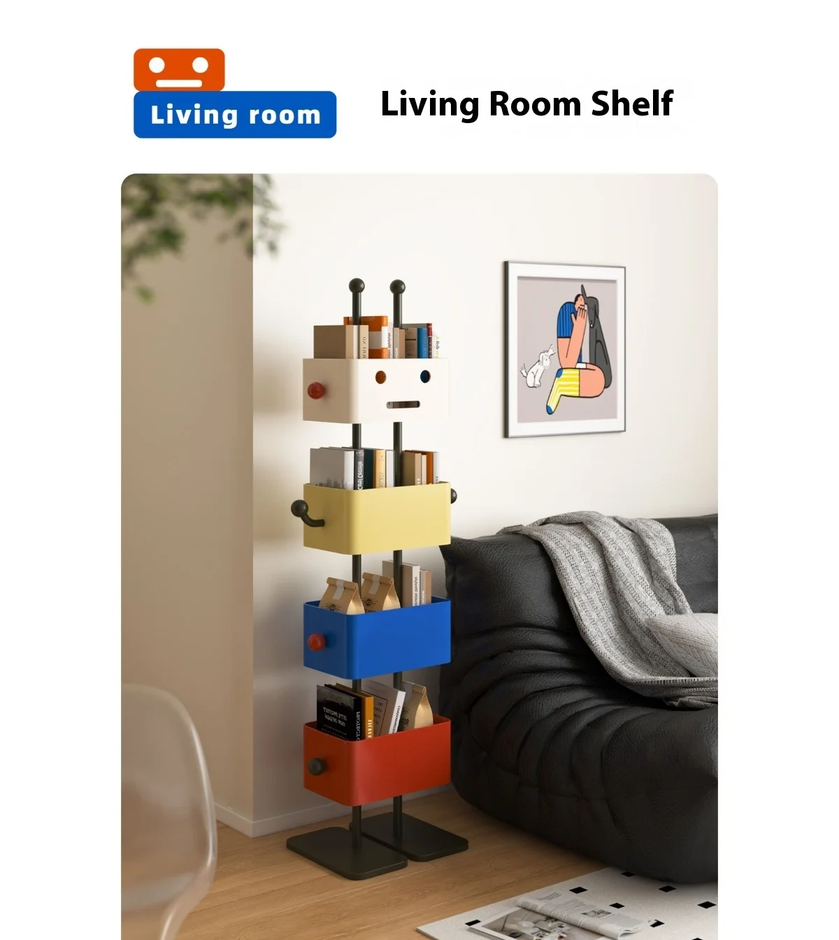

Living room, household shelves, contrasting corners, toy storage cabinets, invisible storage