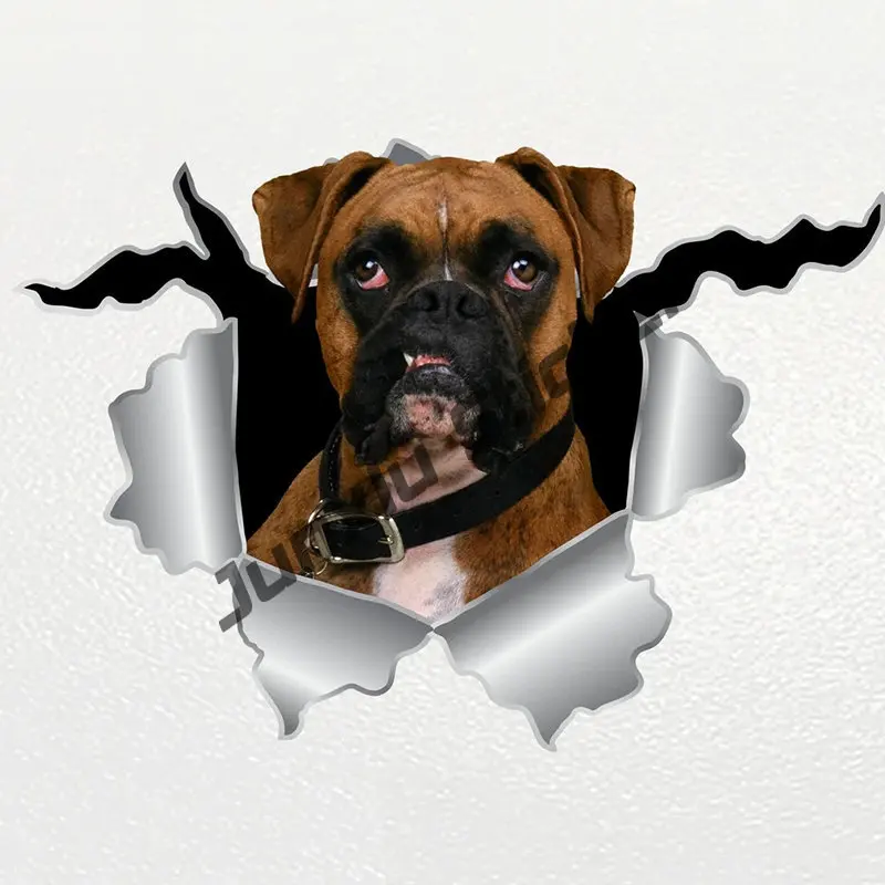 Cartoon Animal Decals Boxer Dog Car Decal Boxer on Board Dog Sticker Breed Refrigerator New Version Decal Motocross Racing Decor — zdjęcie 5