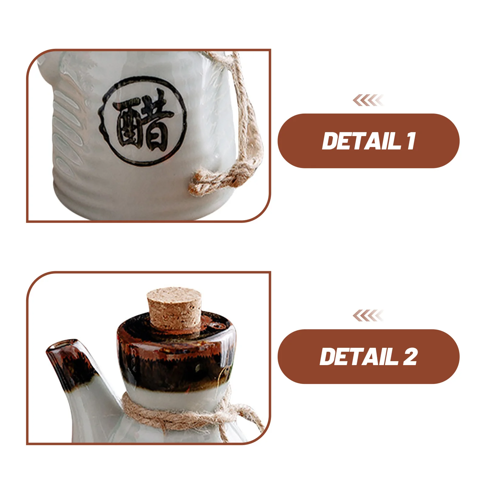 زجاجة بهار سيراميك على الطراز الياباني، وعاء زيت مقاوم للتآكل، مقاوم لدرجات الحرارة العالية، سهل التنظيف، مستلزمات المطبخ